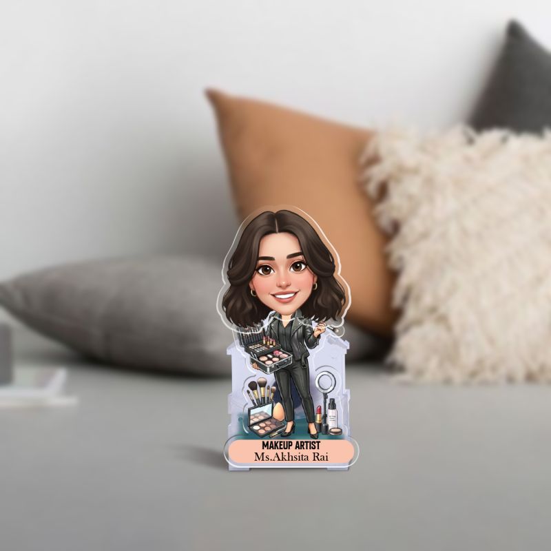 Personalized Makeup Artist Bobblehead Caricature Home & Office Décor for Stylists & Beauty Professionals  Gift for Birthdays or Salon Grand Openings  Battery Powered Moving Head